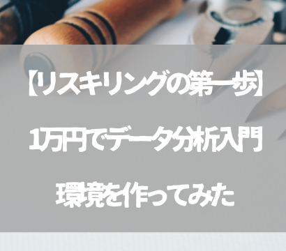 【リスキリングの第一歩として必見】1万円でデータ分析入門環境を作ってみた